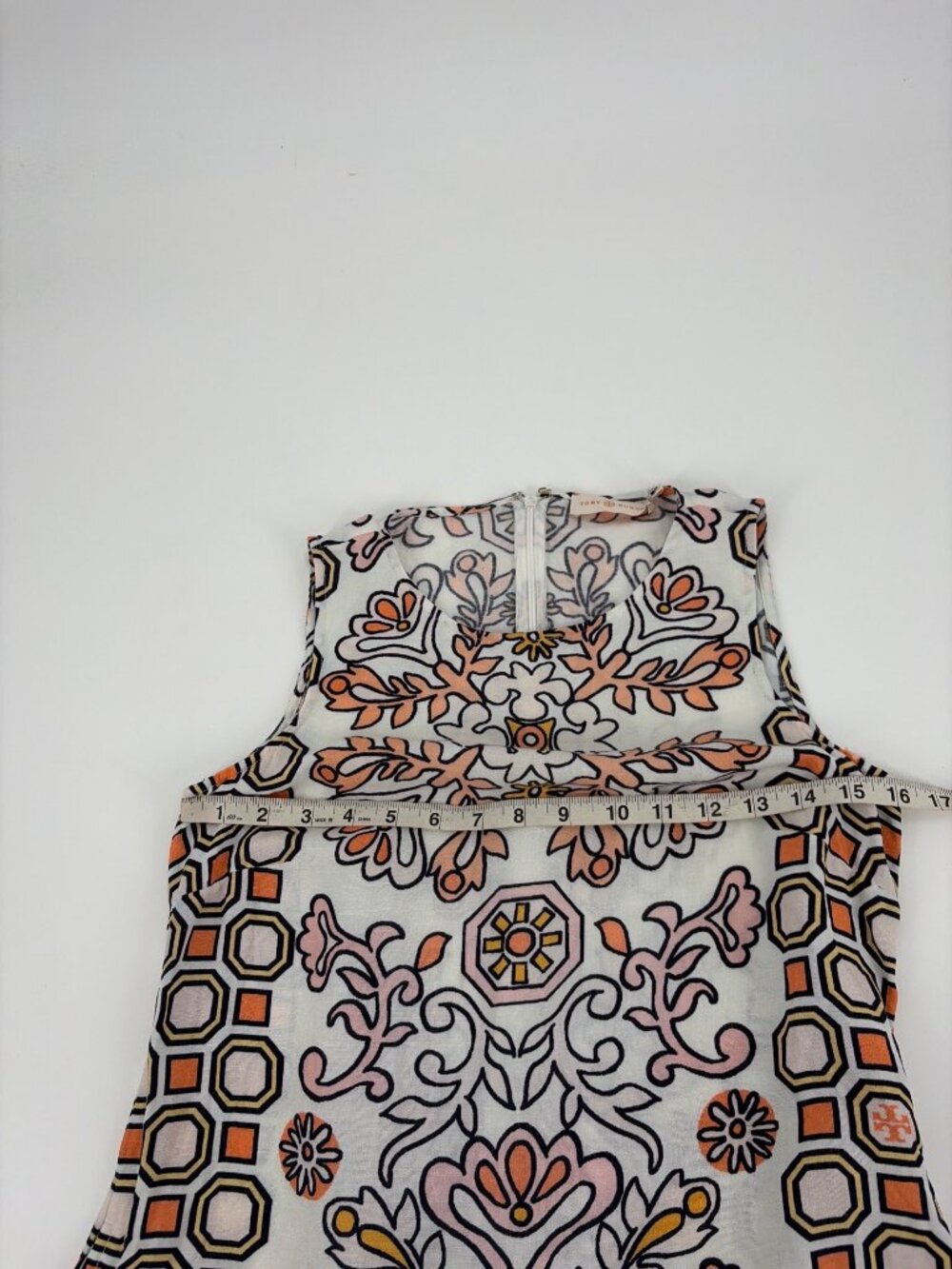 Tory Burch Hicks Garden Party Mini Shift Dress Floral Linen Blend Womens XS - Picture 7 of 9